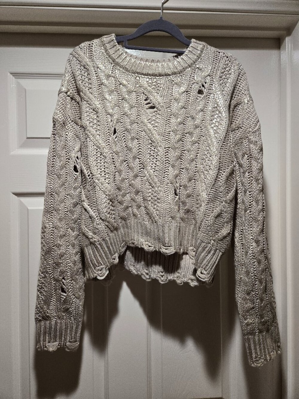 NWT Forever 21 Cable Knit Sweater with metallic threading